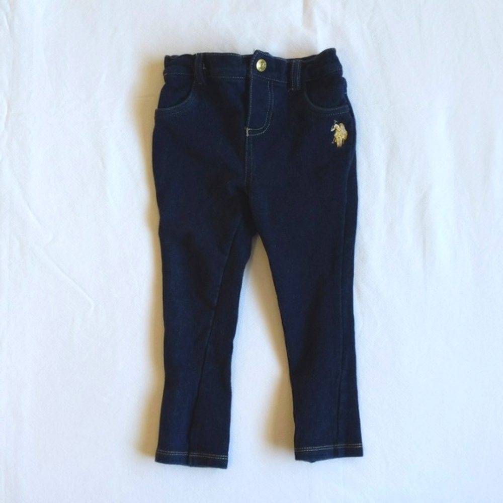 u.s. polo assn. stretch knit denim look jeggings 24 months baby girl